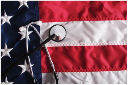 stethoscope on usa flag